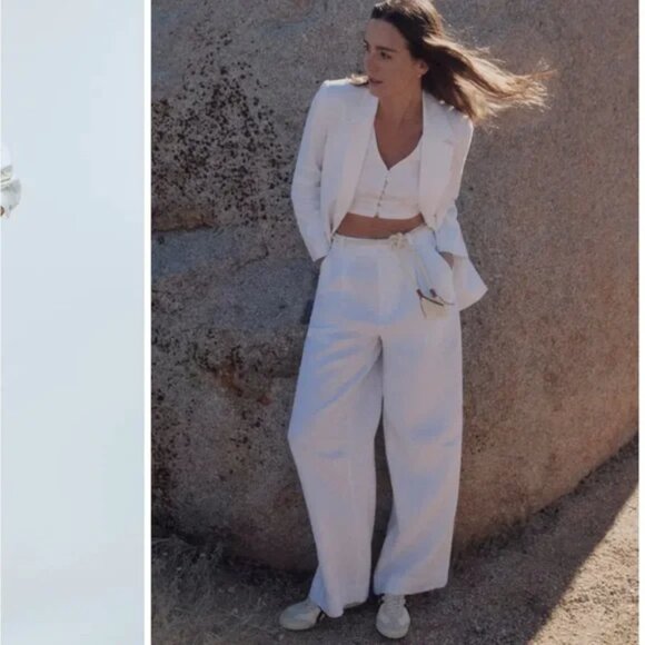 Madewell Pants - Madewell Harlow Linen Wide Leg Pants Size 12 Tall